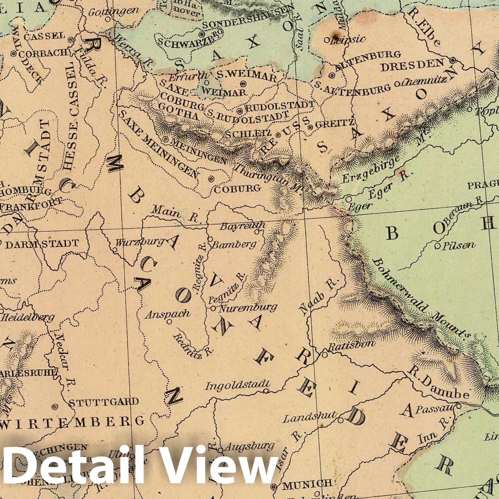 Historic Map : Germanic Confederation. Entered 1855, by S.S. Cornell Southern District of New York. New York: D. Appleton & Co, 443 & 445 Broadway. (1864), 1864 AtlasVintage Wall Art