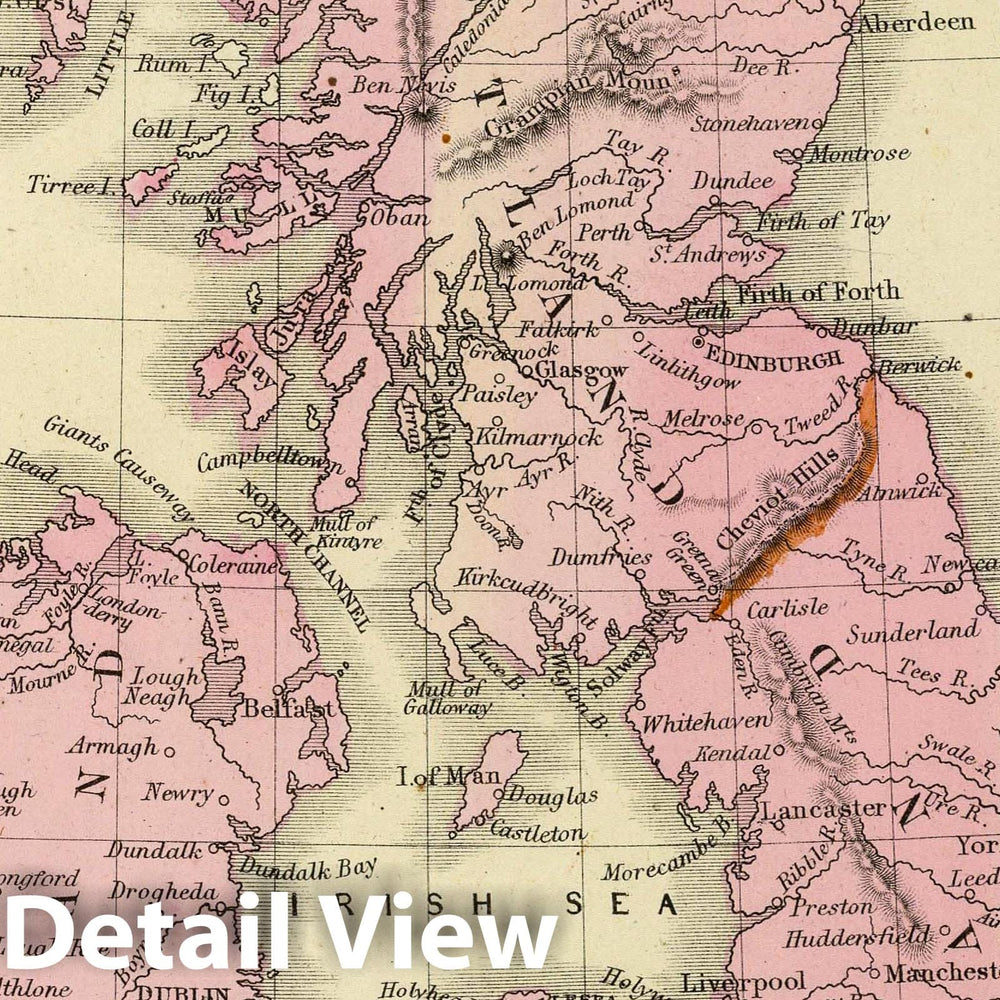 Historic Map : British Isles. Designed to accompany Cornell's High School Geography, 1864 Atlas - Vintage Wall Art