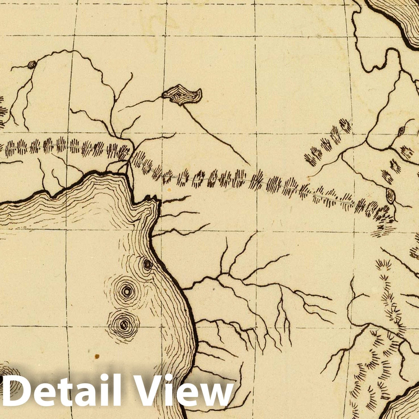 Africa, 1850 - Historical Topographic Map Print