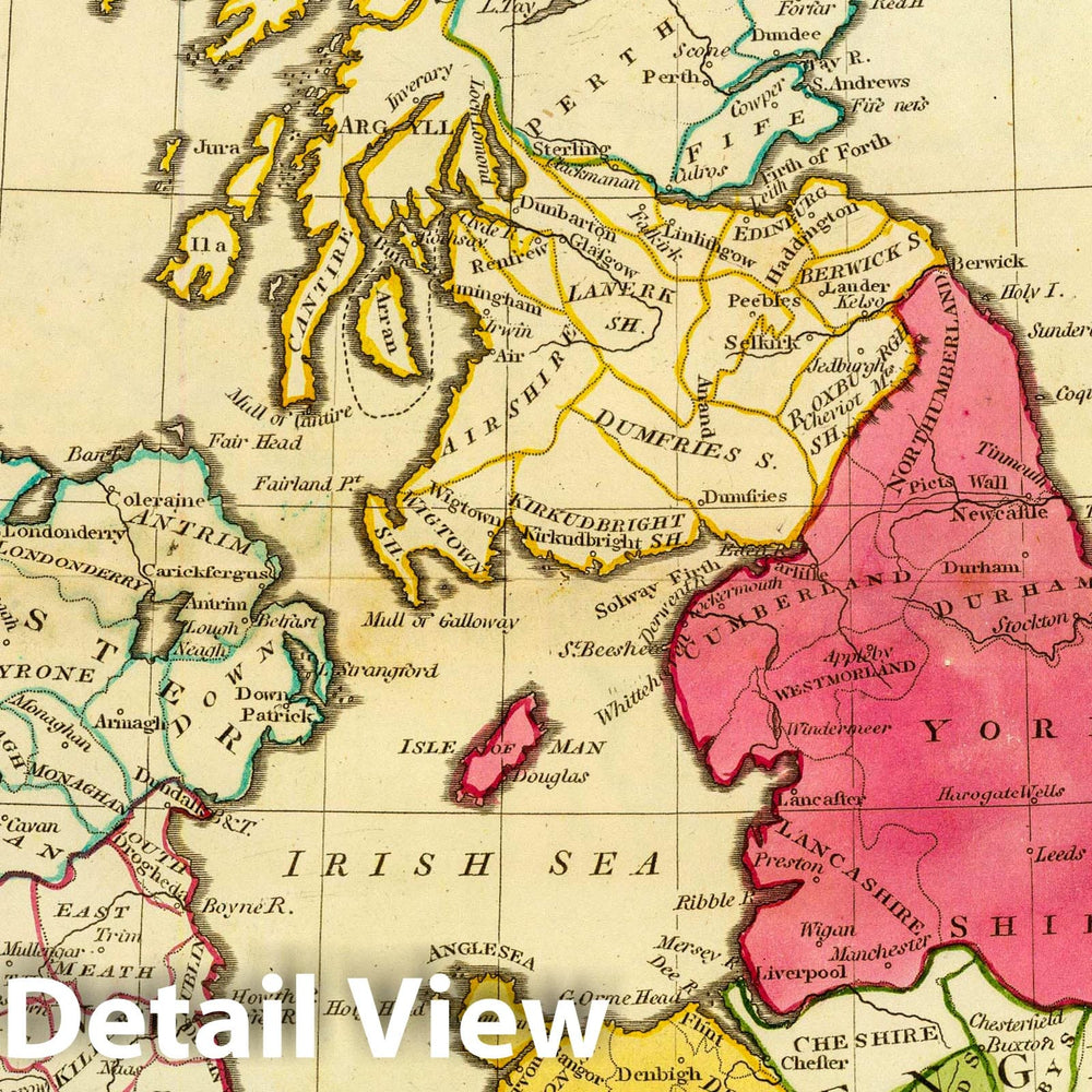 Historic Map : The British Isles, According to The Method of The Abbe Gaultier, by Mr. Wauthier, his Pupil. 1799, 1799 Atlas - Vintage Wall Art