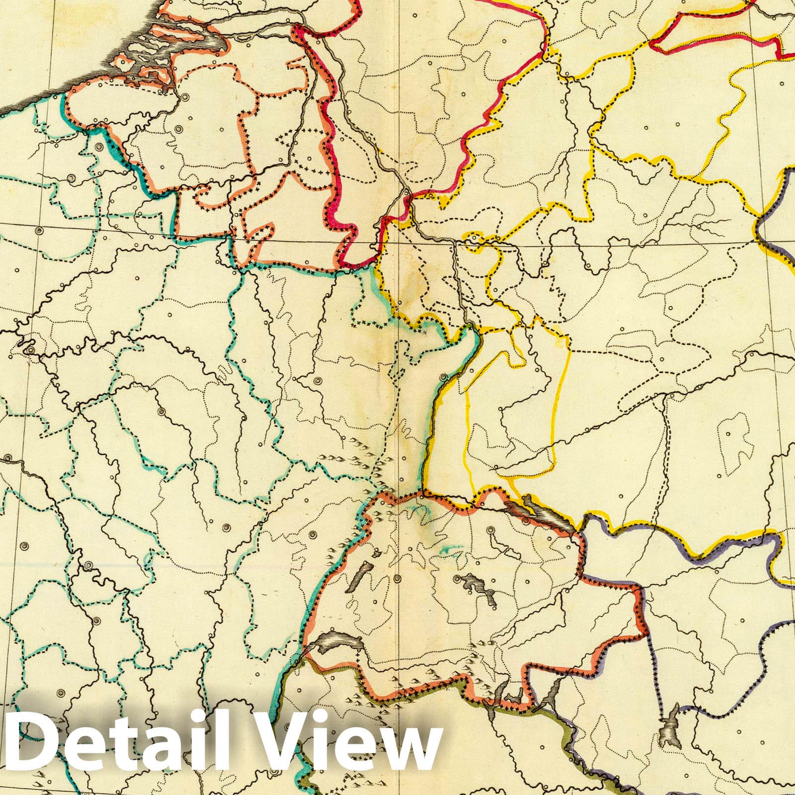 Central Europe - River Map, 1821 - Historical Map Print