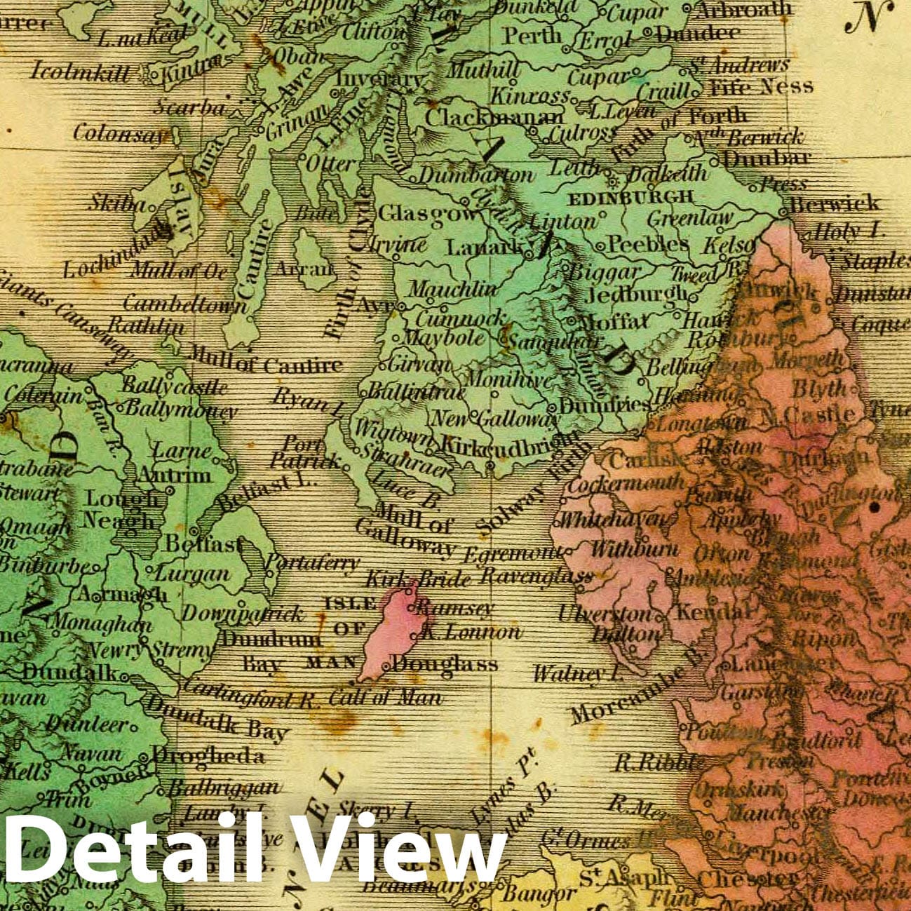 British Isles 1830 Historical Map Print - Grigg's American School Atlas