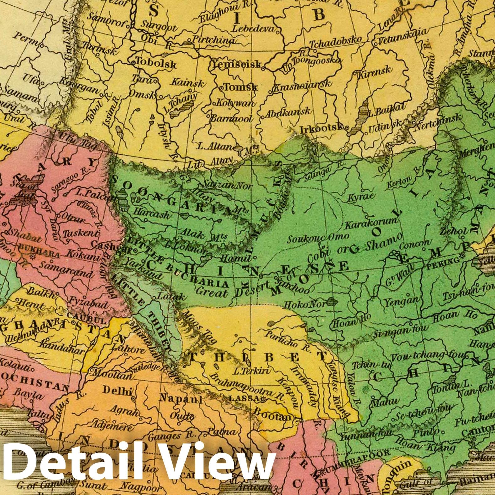 Asia, 1830 - Historical Map Print from Grigg's American School Atlas