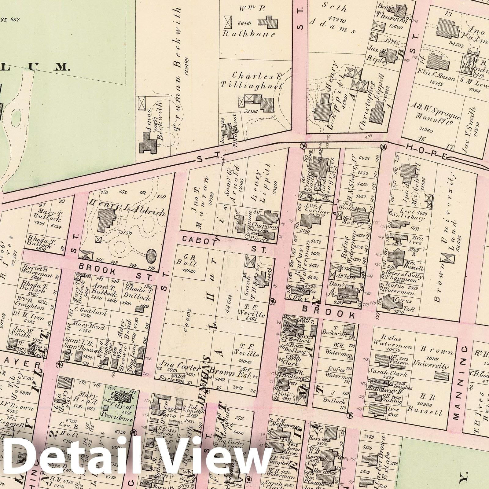 Historic Map : Part of Ward 2, City of Providence. Vol. 1, Plate L, 1875 City Atlas - Vintage Wall Art