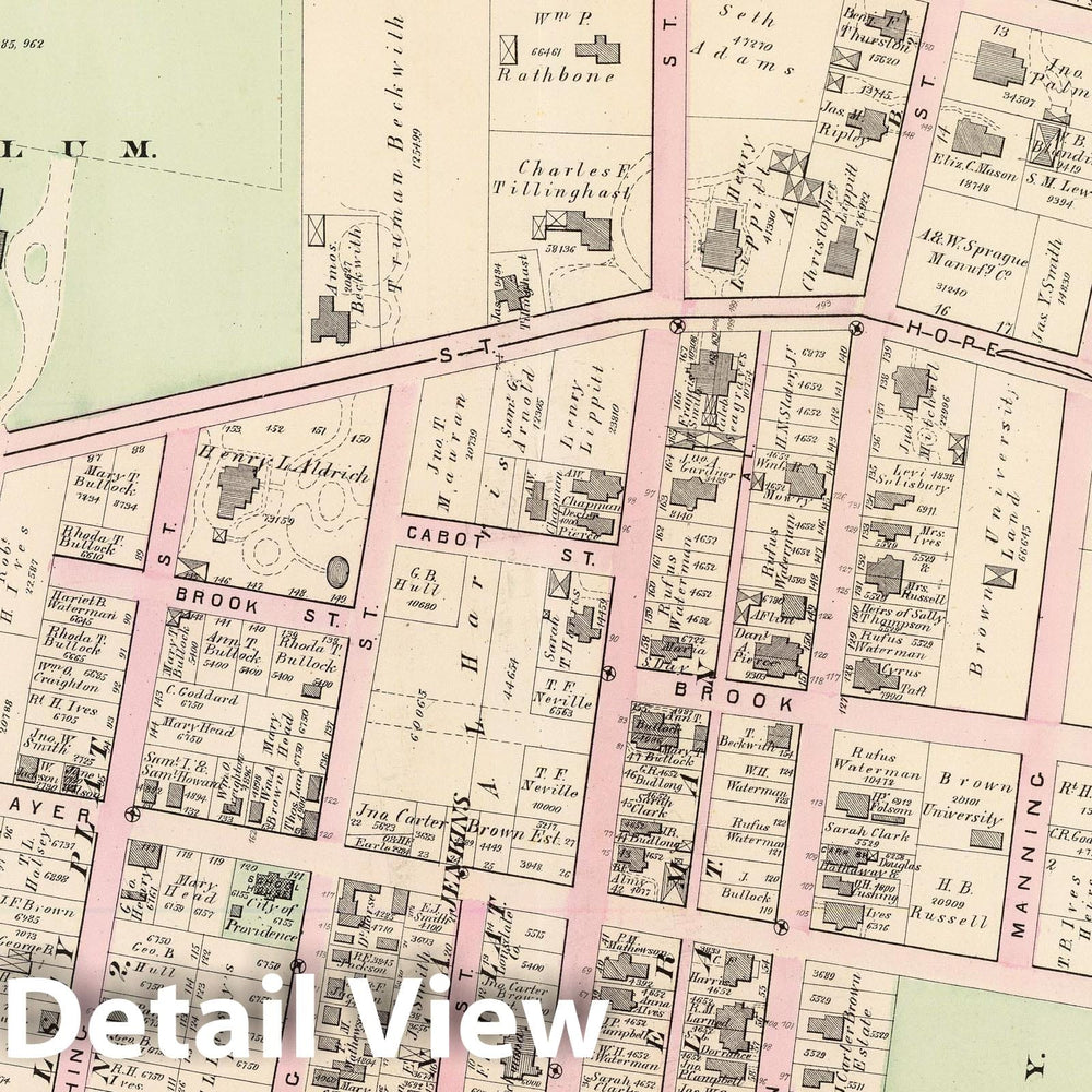 Historic Map : Part of Ward 2, City of Providence. Vol. 1, Plate L, 1875 City Atlas - Vintage Wall Art