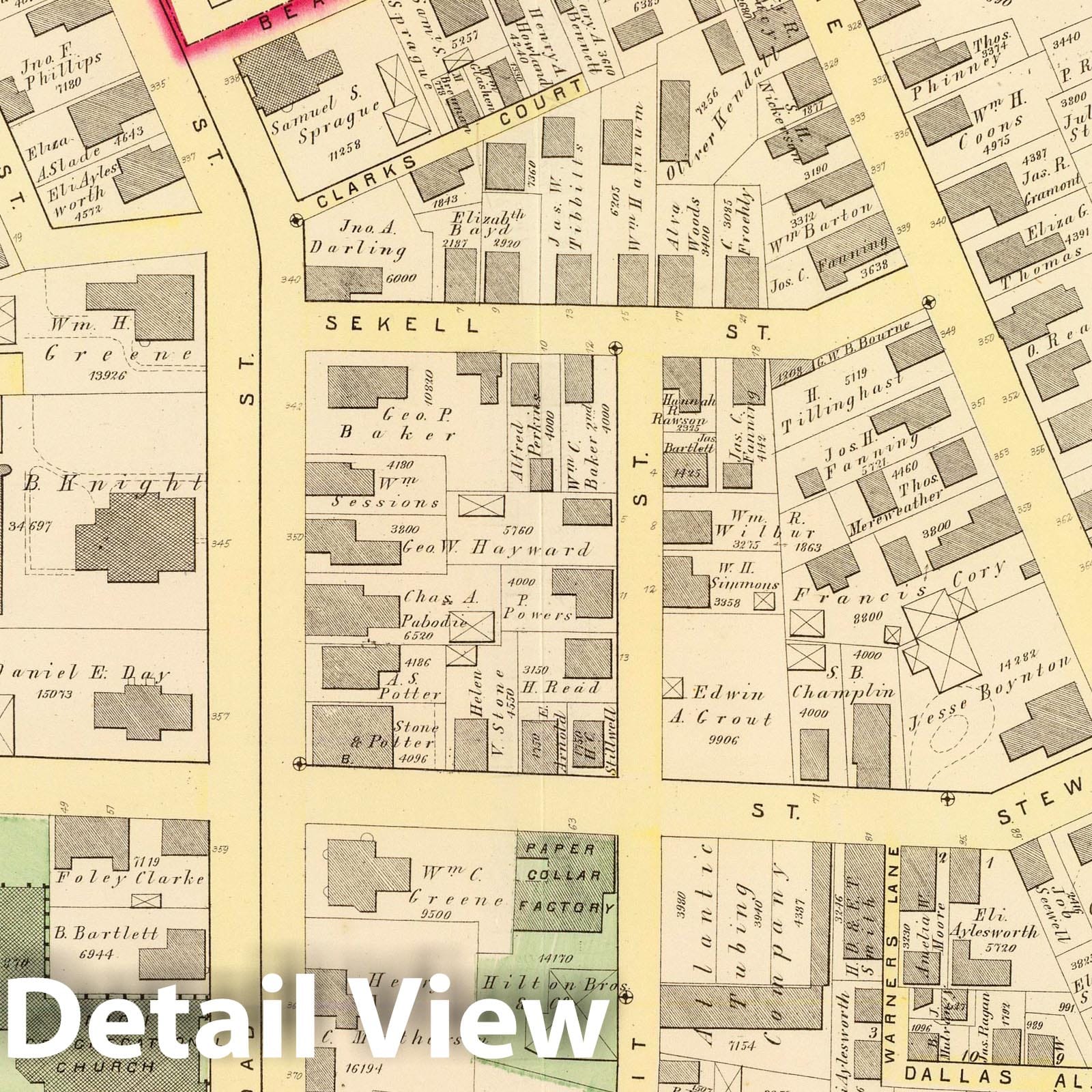 Historic Map : Part of Ward 6, (City of Providence). Vol. 2, Plate F, 1875 City Atlas - Vintage Wall Art