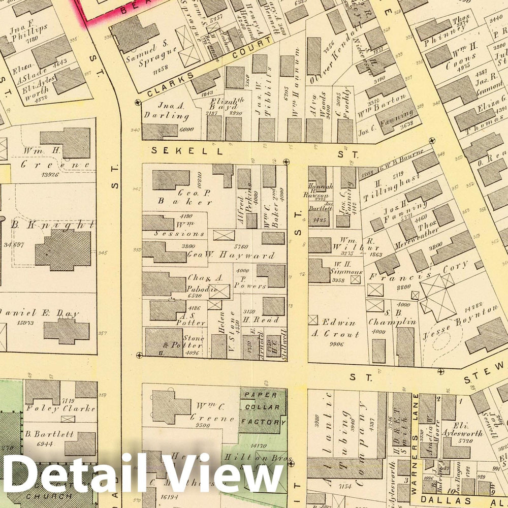 Historic Map : Part of Ward 6, (City of Providence). Vol. 2, Plate F, 1875 City Atlas - Vintage Wall Art