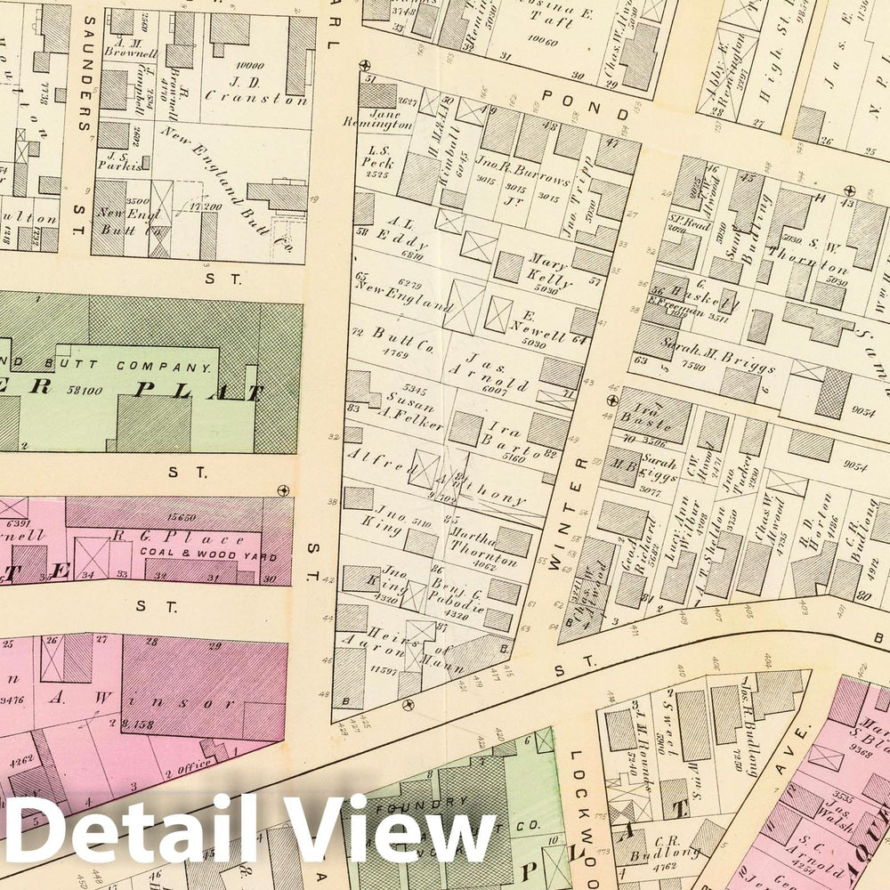 Historic Map : Part of Ward 6, (City of Providence). Vol. 2, Plate G, 1875 City Atlas - Vintage Wall Art