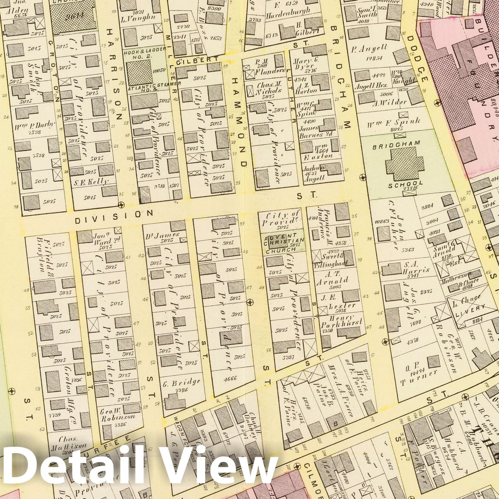 Providence, Ward 8, Rhode Island - 1875 Historical City Plan Map
