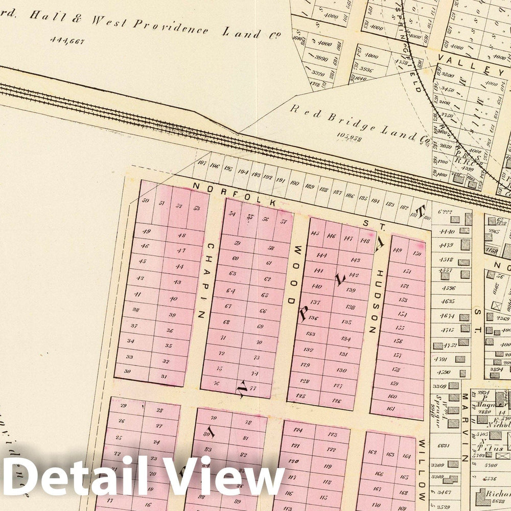 Historic Map : Part of Ward 8, City of Providence. Vol. 2, Plate M, 1875 City Atlas - Vintage Wall Art