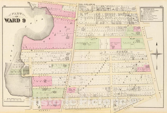 Historic Map : Part of Ward 9, (City of Providence). Vol. 2, Plate O, 1875 City Atlas - Vintage Wall Art