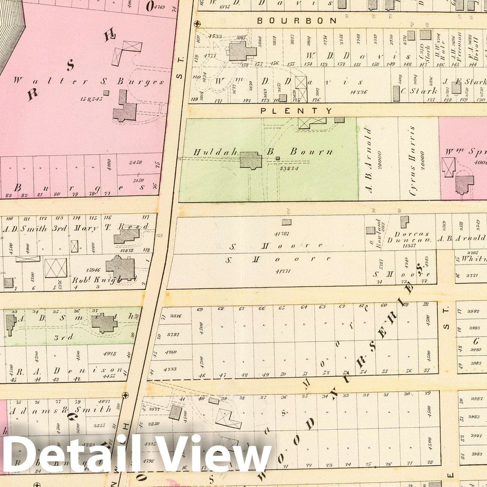 Historic Map : Part of Ward 9, (City of Providence). Vol. 2, Plate O, 1875 City Atlas - Vintage Wall Art