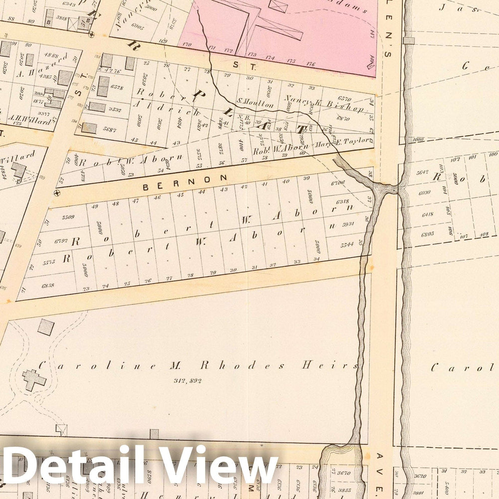 Historic Map : Part of Ward 9, (City of Providence). Vol. 2, Plate S, 1875 City Atlas - Vintage Wall Art