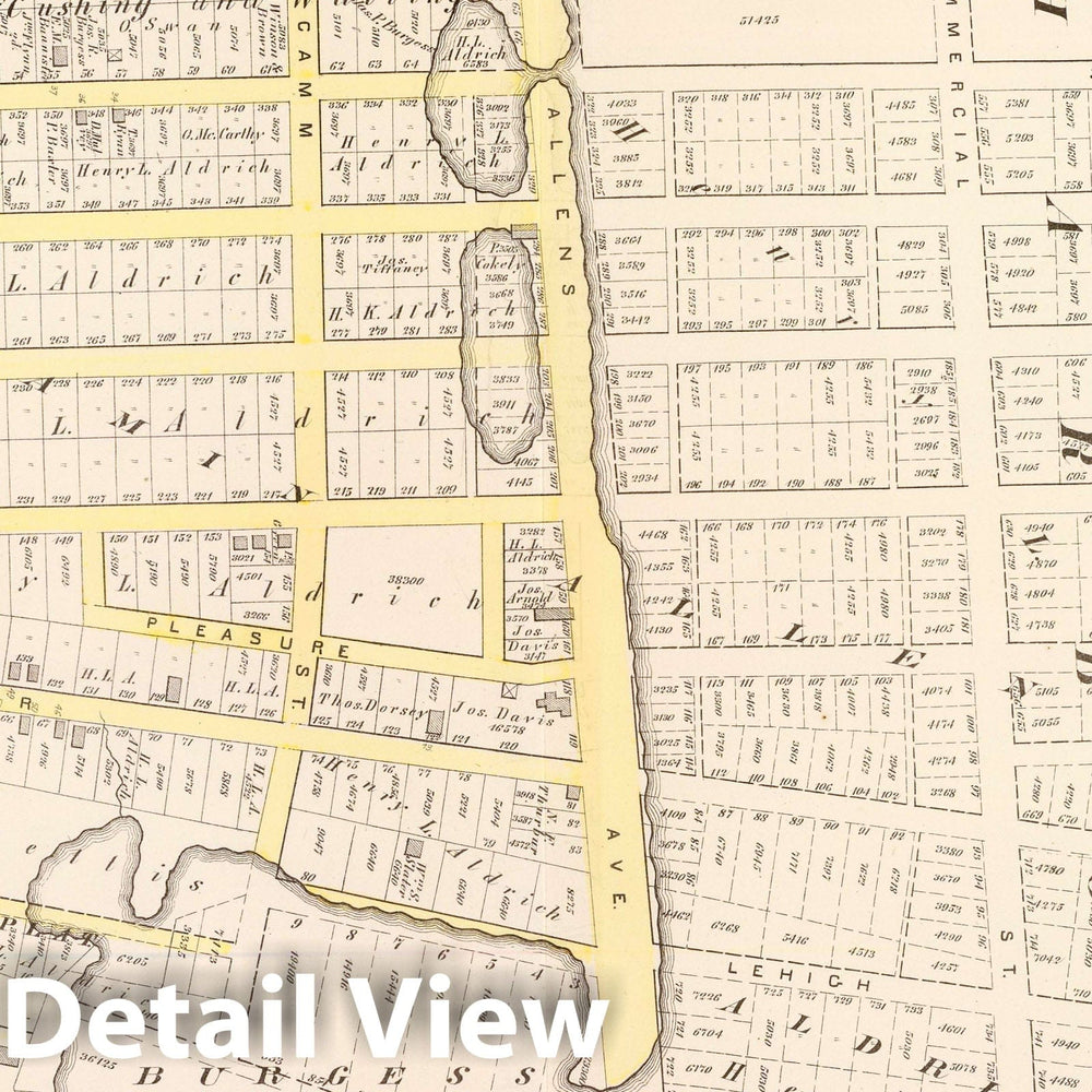 Historic Map : Part of Ward 9, City of Providence. Vol. 2, Plate T, 1875 City Atlas - Vintage Wall Art