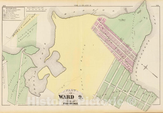 Historic Map : Part of Ward 9, City of Providence. Vol. 2, Plate Z, 1875 City Atlas - Vintage Wall Art