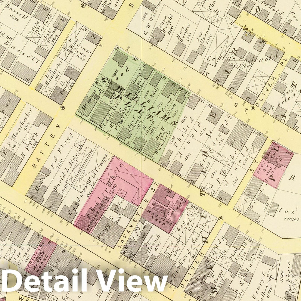 Historic Map : Part of Ward 7, (City of Providence). Vol. 3, Plate C, 1875 City Atlas - Vintage Wall Art