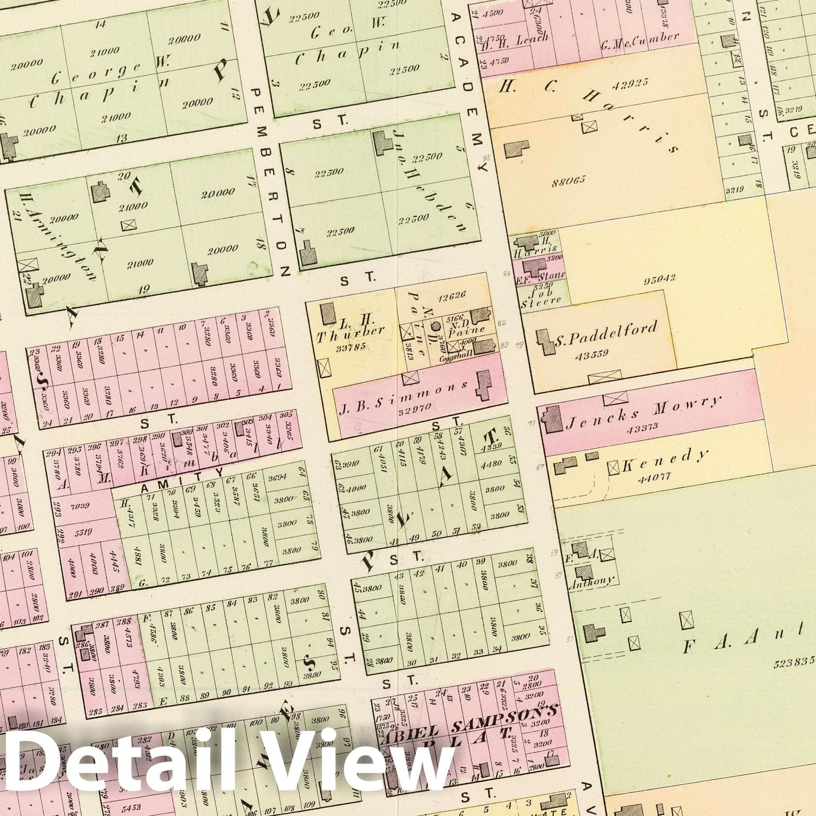 Historic Map : Part of Ward 10, (City of Providence). Vol. 3, Plate J, 1875 City Atlas - Vintage Wall Art