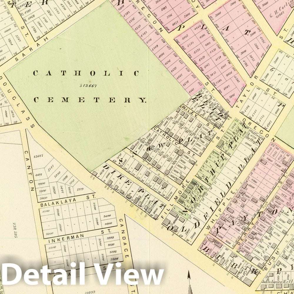 Historic Map : Part of Ward 10, (City of Providence). Vol. 3, Plate L, 1875 City Atlas - Vintage Wall Art