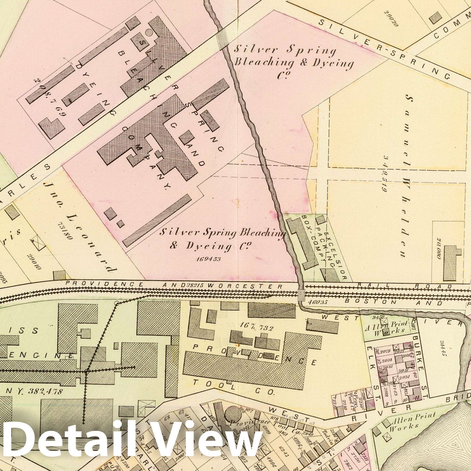 Historic Map : 1875 City Atlas - Part of Ward 10, (City of Providence). Vol. 3, Plate N. - Vintage Wall Art