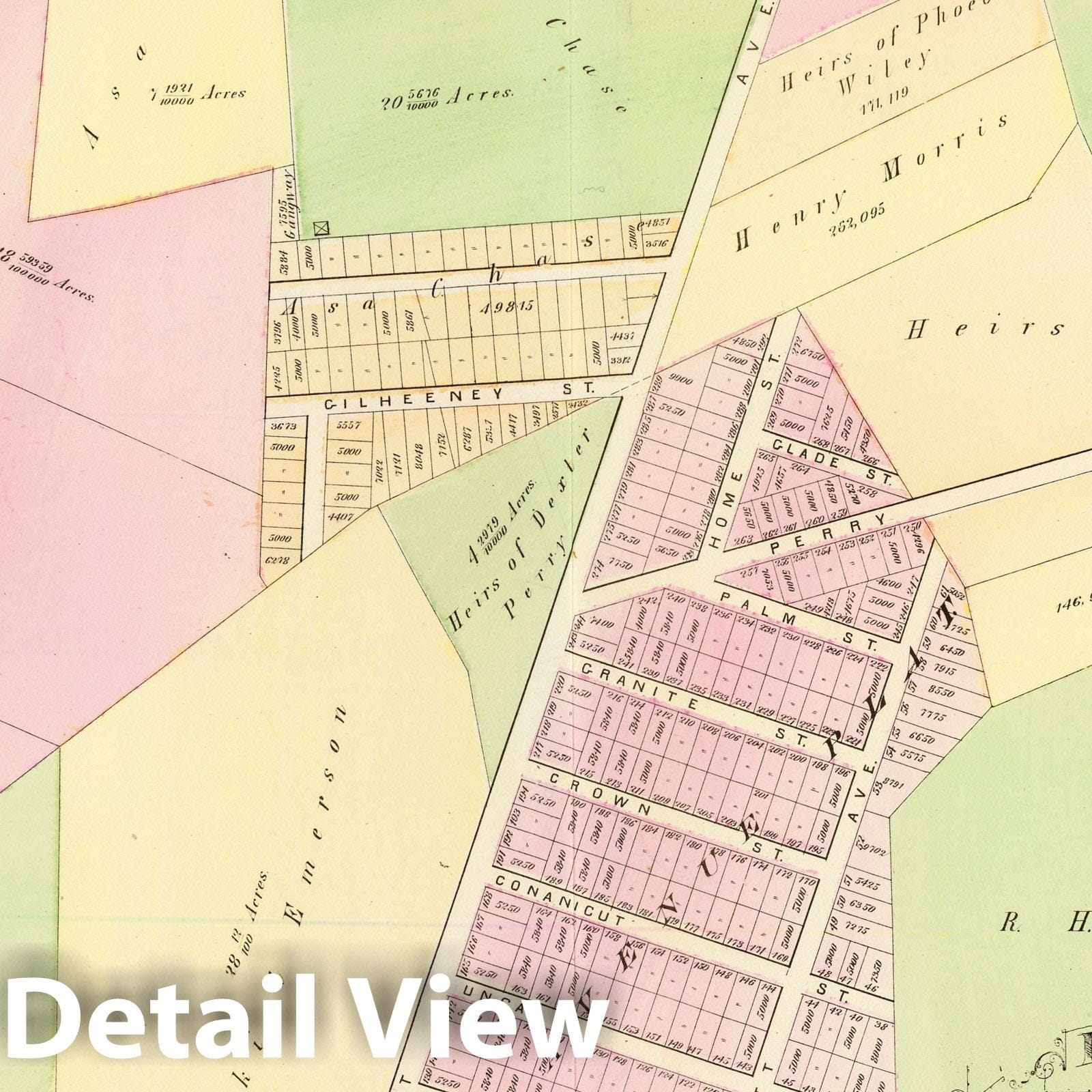 Historic Map : Part of Ward 10, (City of Providence). Vol. 3, Plate P, 1875 City Atlas - Vintage Wall Art