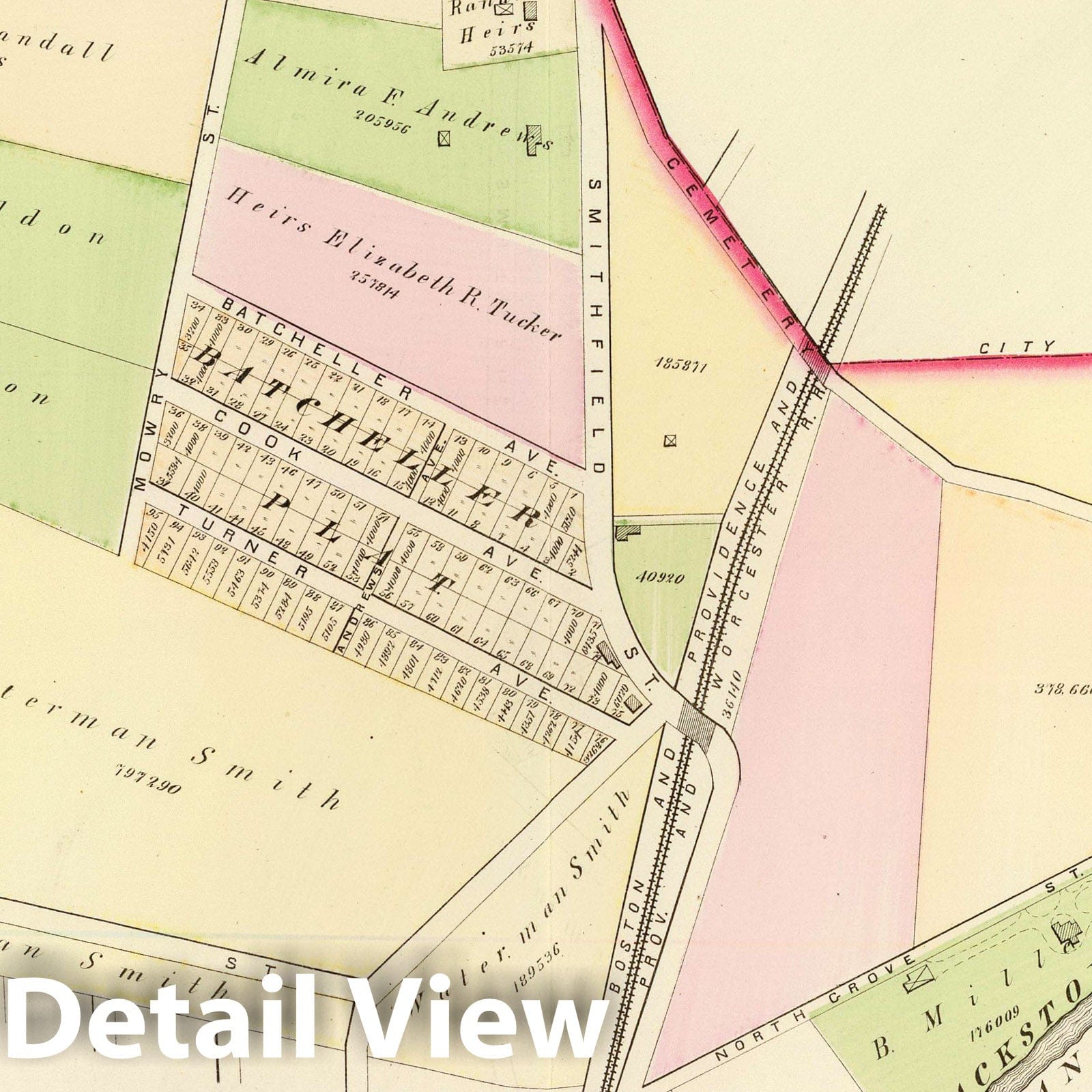 Ward 10, Providence, Rhode Island - 1875 Historical City Map Print