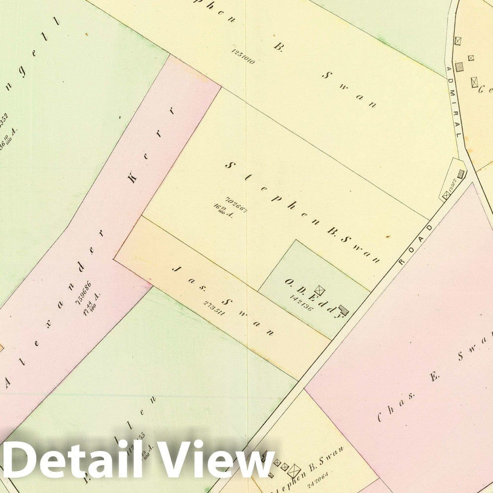 Historic Map : Part of Ward 10, (City of Providence). Vol. 3, Plate T, 1875 City Atlas - Vintage Wall Art