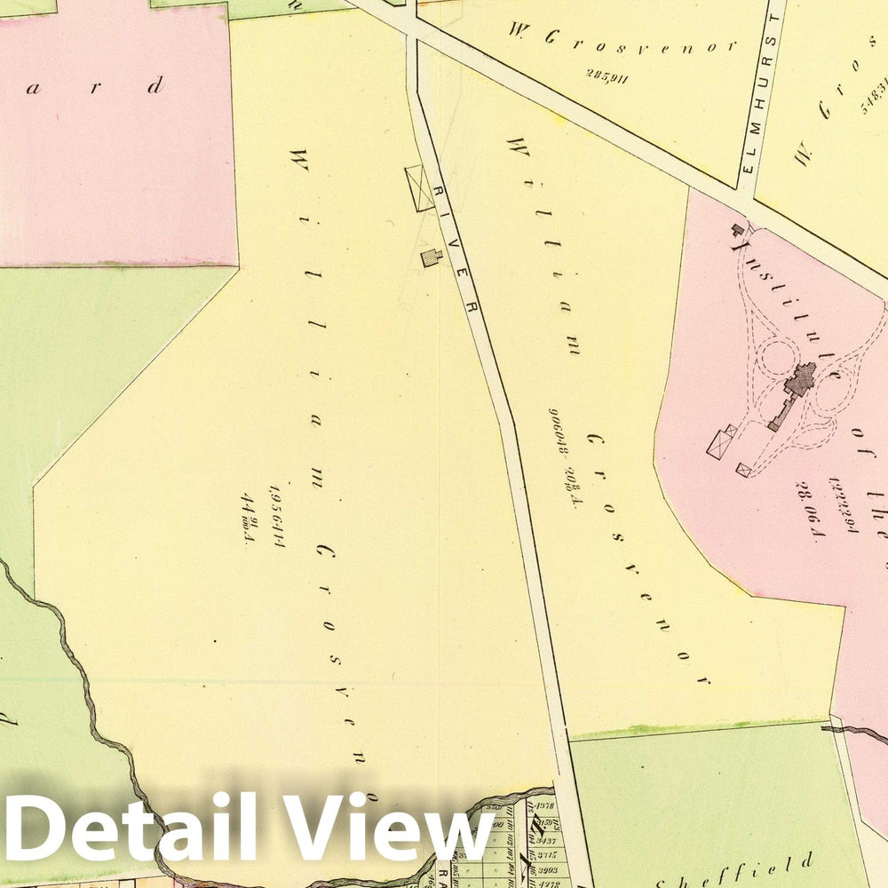 Historic Map : 1875 City Atlas - Part of Ward 10, (City of Providence). Vol. 3, Plate U. - Vintage Wall Art
