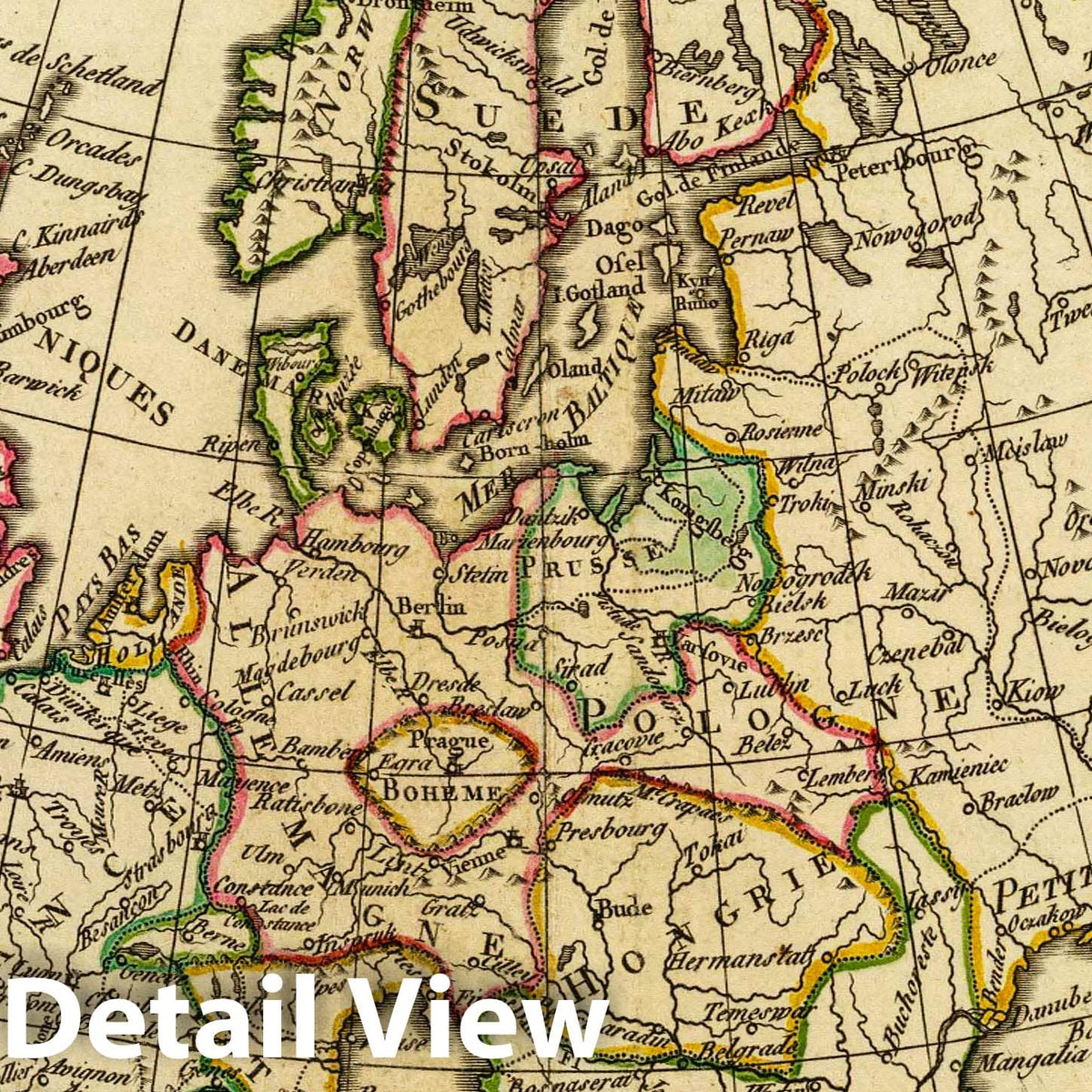 Europe 1800 Historical Map Print | Delamarche | Historic Pictoric