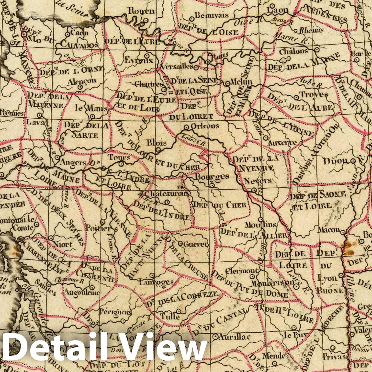 France, 1800 - Historical Map Print - Delamarche Atlas Plate