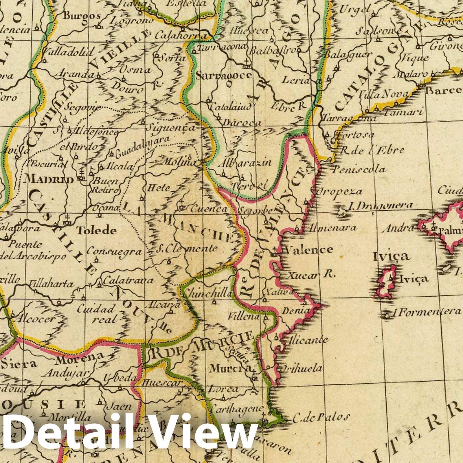 Spain and Portugal, 1800 - Historical Map Reproduction