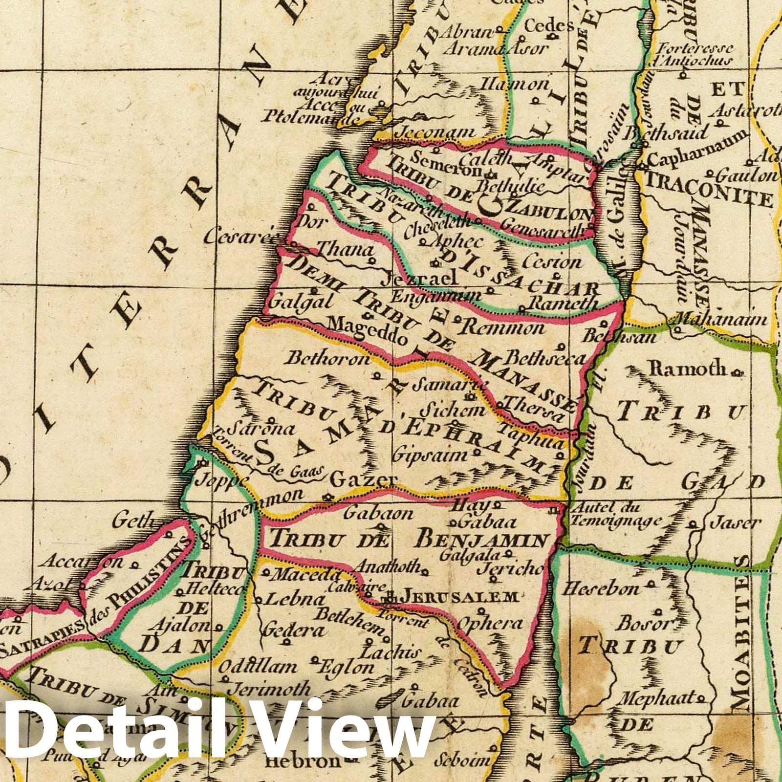 Twelve Tribes of Israel, 1800 - Historical Map Print