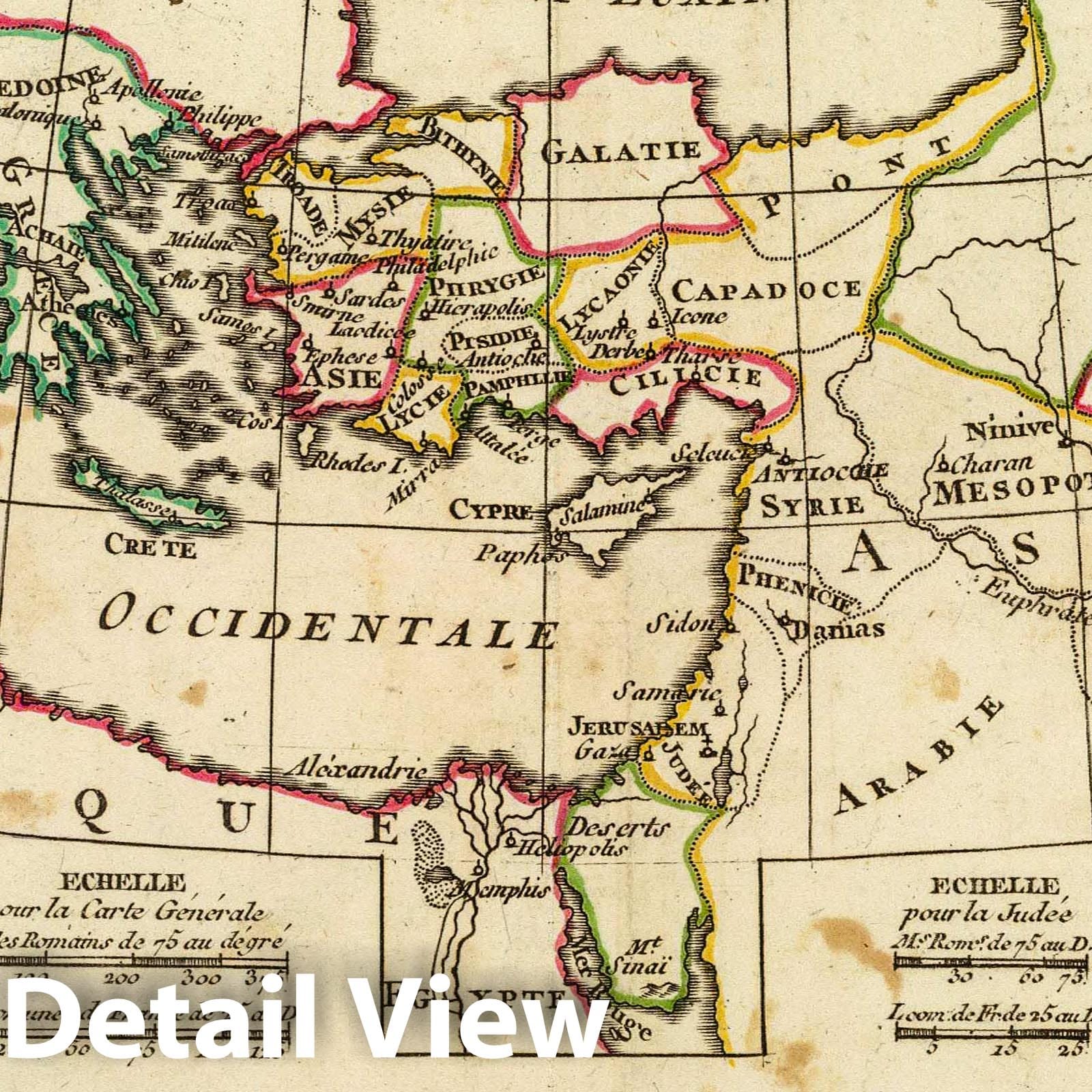 New Testament Regions and Jerusalem, 1800 - Historical Map Print