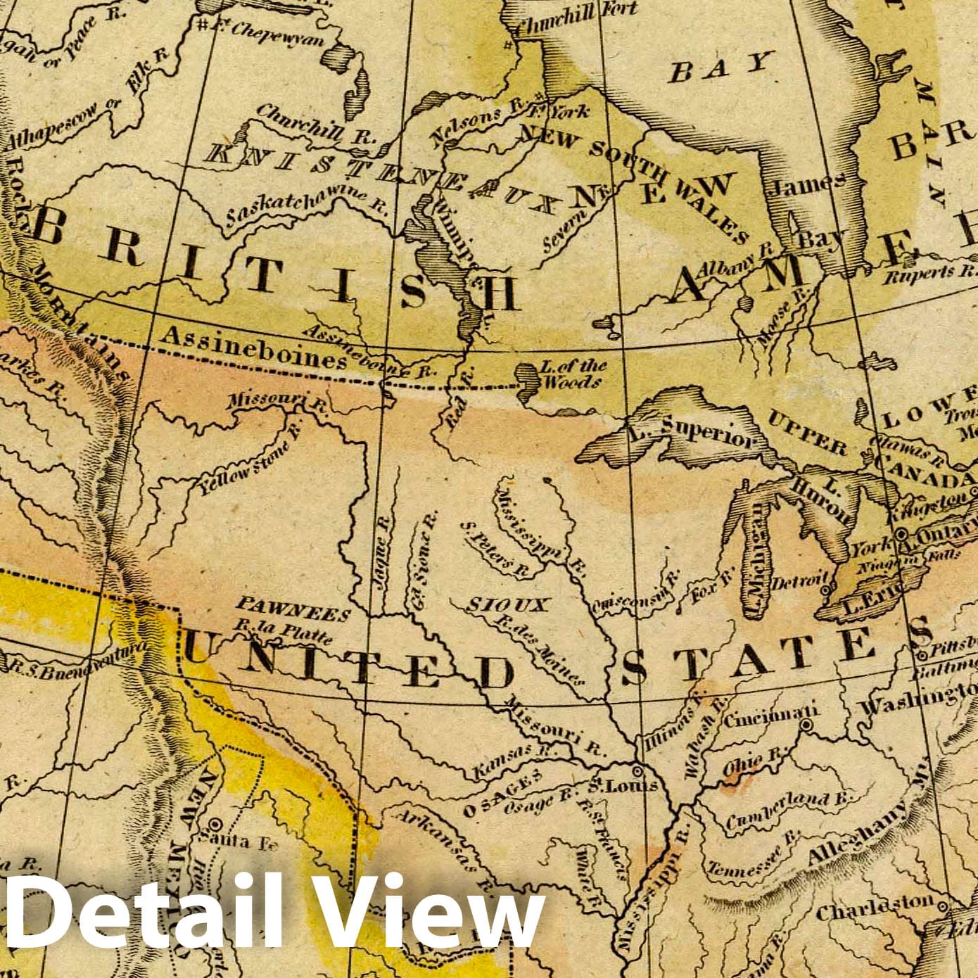 North America, 1828 - Historical Map Print