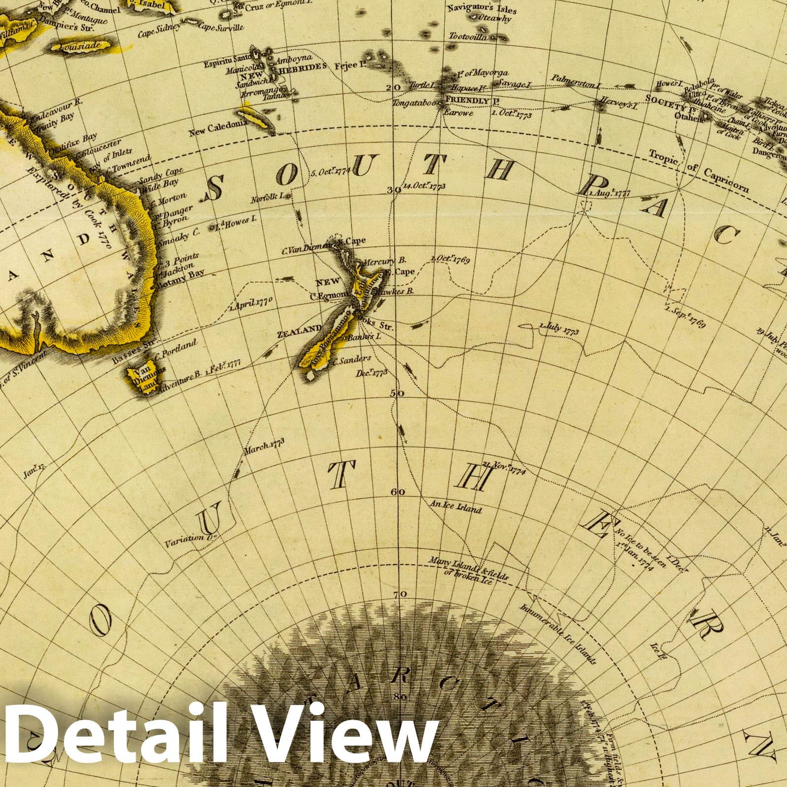 Southern Hemisphere - Celestial Map, 1816 - Historical Map Print