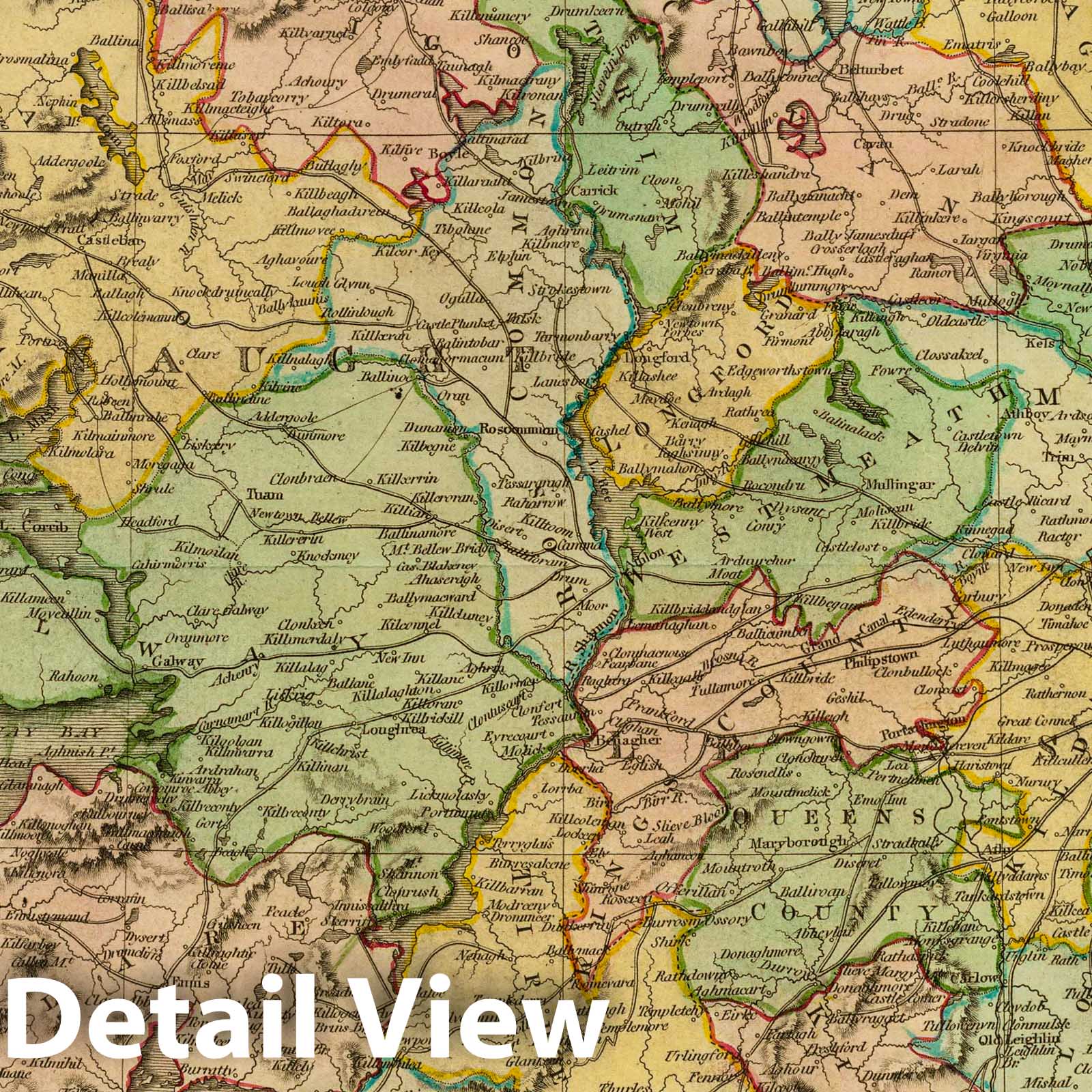 Ireland - Physical Map, 1815 - Historical Map Print