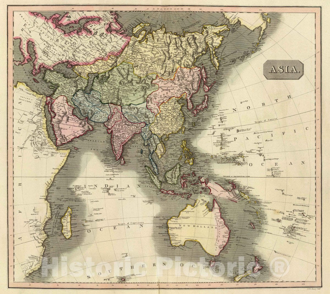 Historic Map : Asia. J. & G. Menzies Sculpt. (Drawn & Engraved for Thomson's New General Atlas, 1817), 1817 Atlas - Vintage Wall Art