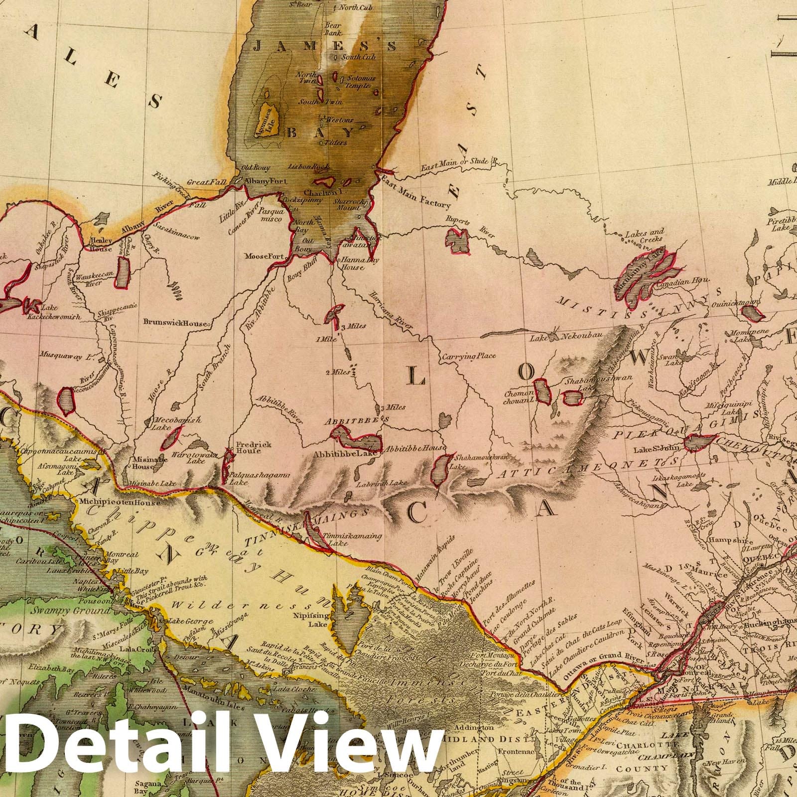 Canada and Nova Scotia - Physical Map, 1817 - Historical Map Print