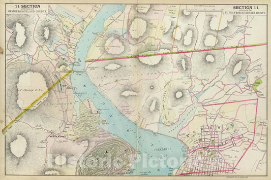 Historic Map : 11 Orange, Rockland, Putnam, Westchester Counties, 1891 Atlas - Vintage Wall Art