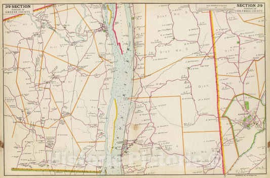 Historic Map : 29 Greene, Columbia Counties, 1891 Atlas - Vintage Wall Art