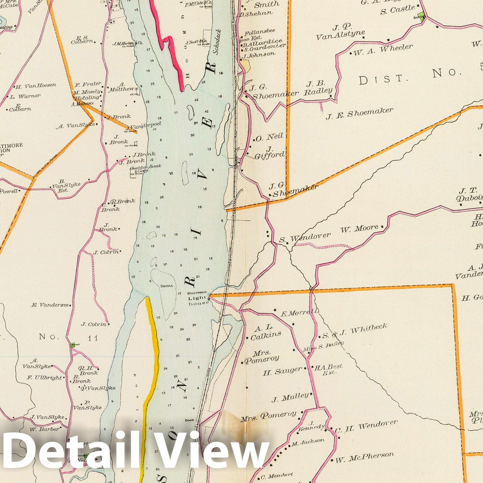 Greene and Columbia Counties, New York - 1891 Hudson River Valley Atlas Map