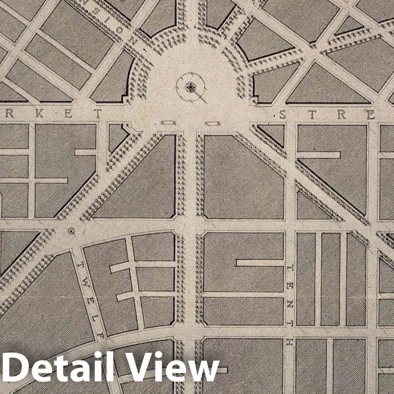 Historic Map : Plan of Civic Center. (by Daniel H. Burnham. Assisted by Edward H. Bennett. 1905), 1905 City Atlas - Vintage Wall Art