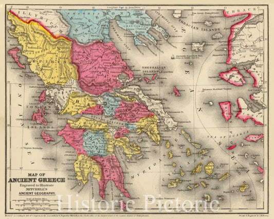 Ancient Greece, 1875 - Historical Map Print