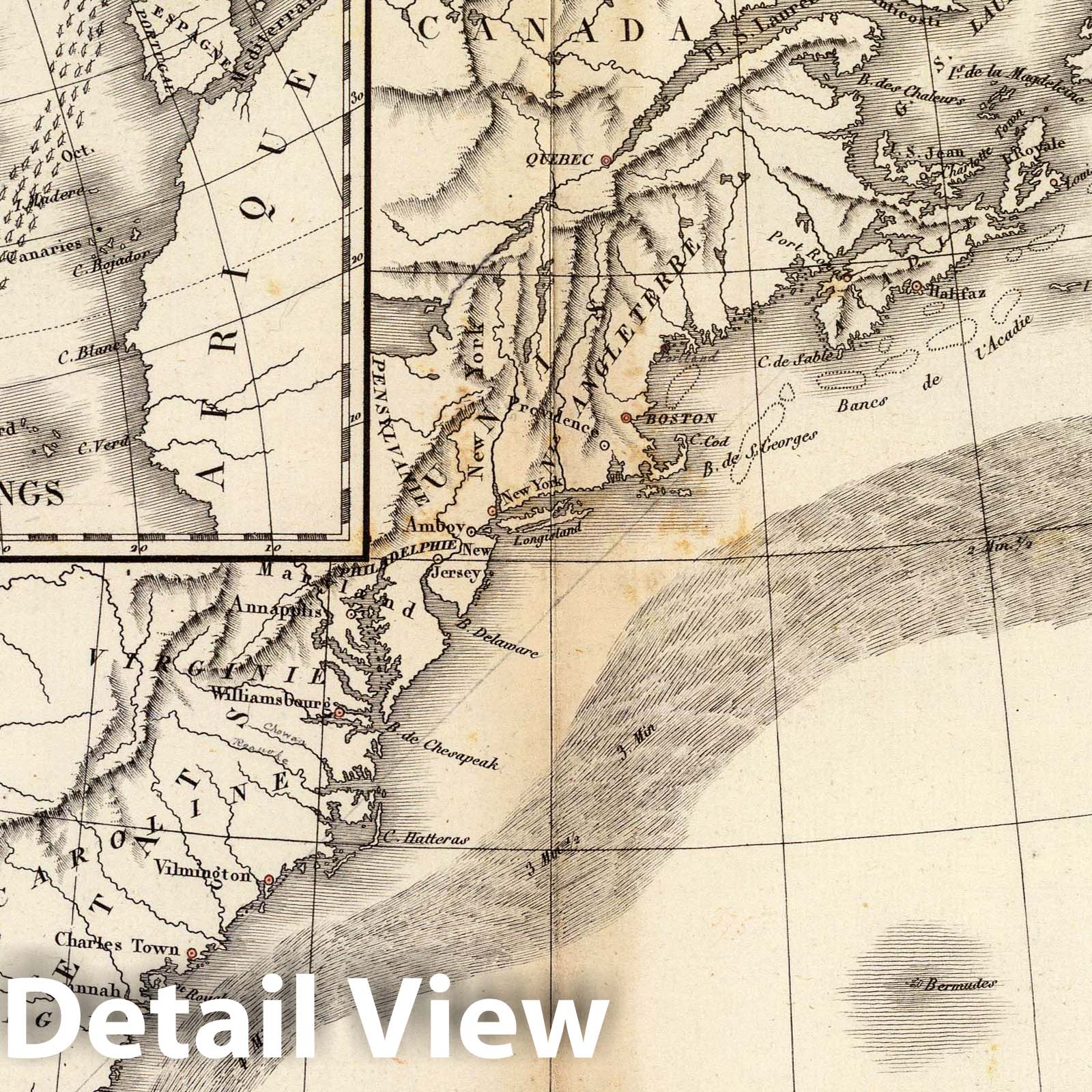 Gulf Stream - Route Map, 1827 - Historical Nautical Print