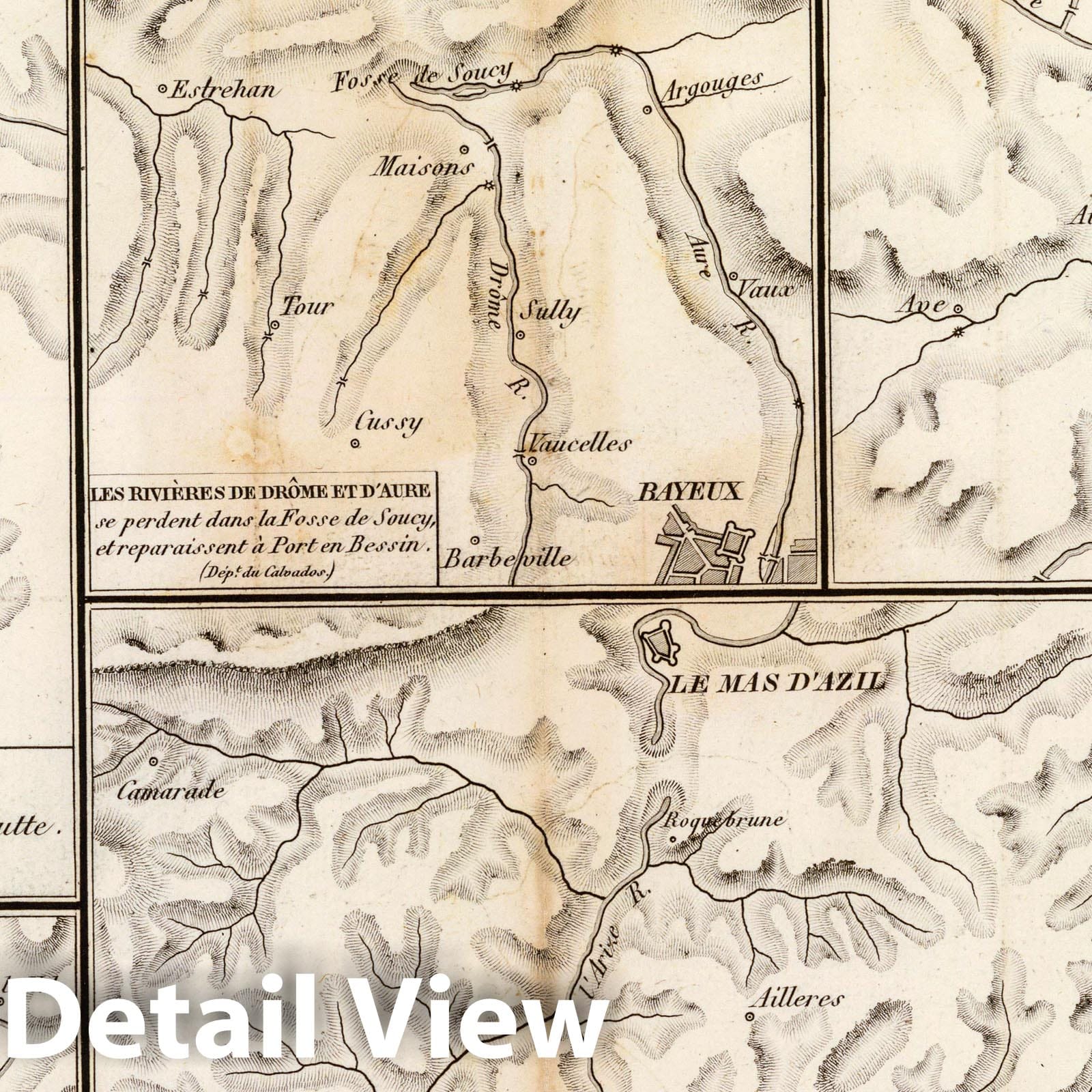 Natural Bridges of France and Belgium - River Map, 1827 - Historical Atlas Plate