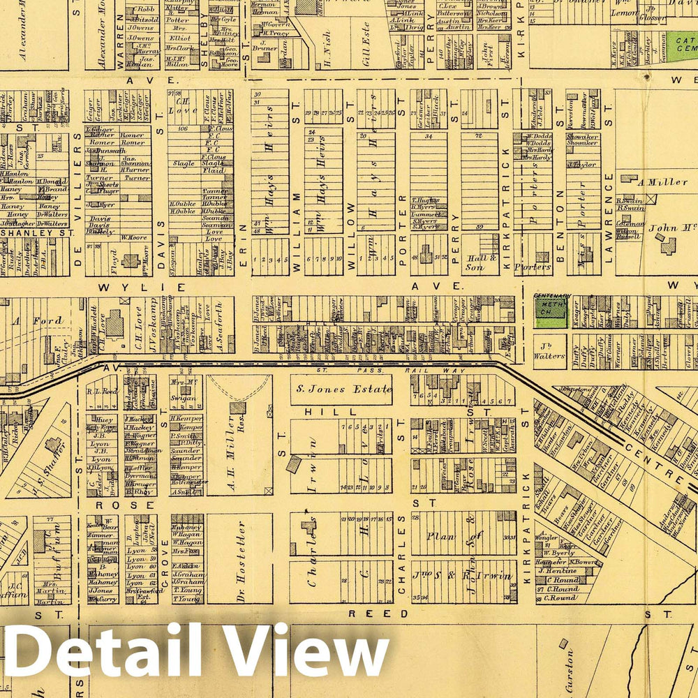 Historic Map : Eleventh and Part of Thirteenth Ward, (Pittsburgh. 1872), 1872 City Atlas - Vintage Wall Art