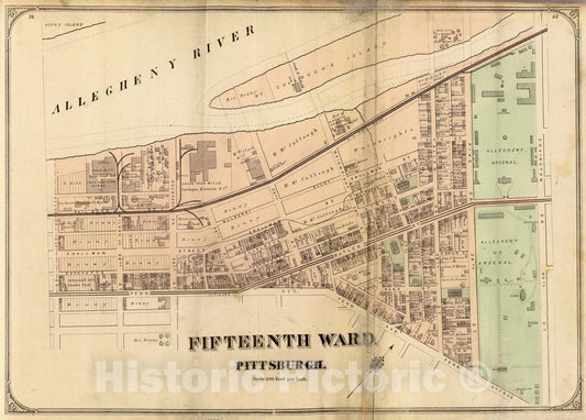 Historic Map : Fifteenth Ward, Pittsburgh. (1872), 1872 City Atlas - Vintage Wall Art