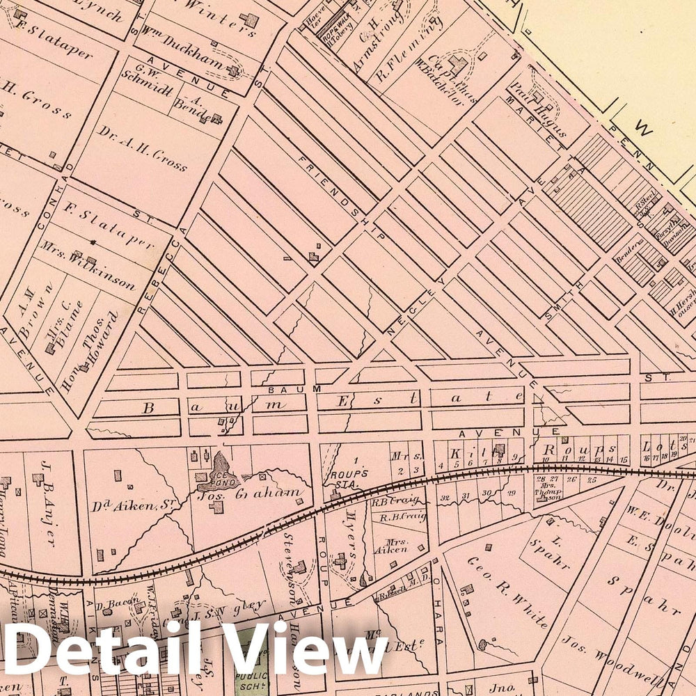 Historic Map : Twentieth Ward, Pittsburgh. (1872), 1872 City Atlas - Vintage Wall Art