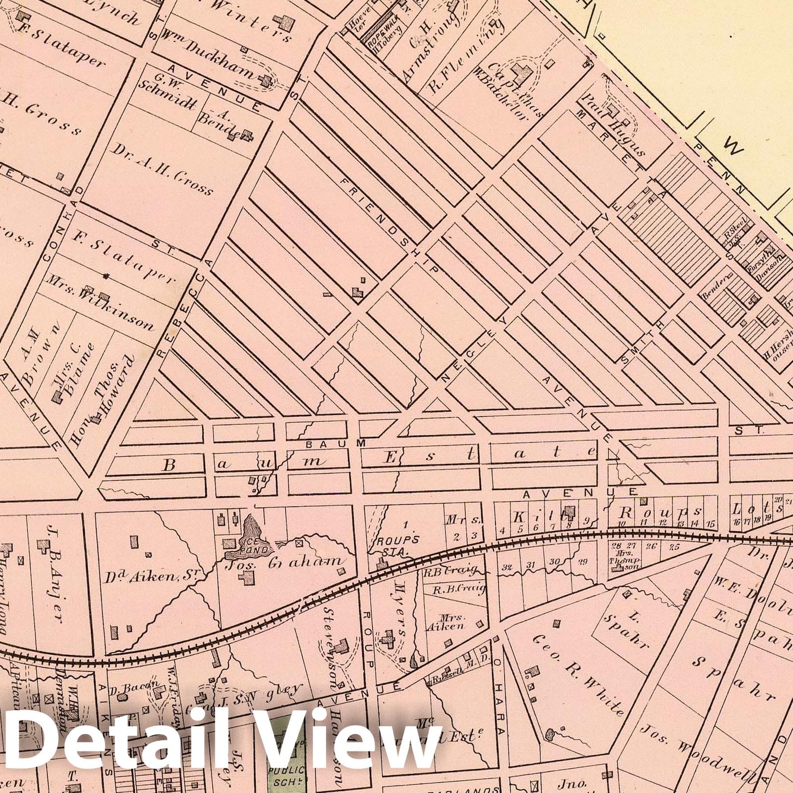 Twentieth Ward, Pittsburgh, Pennsylvania - Railroad Map, 1872
