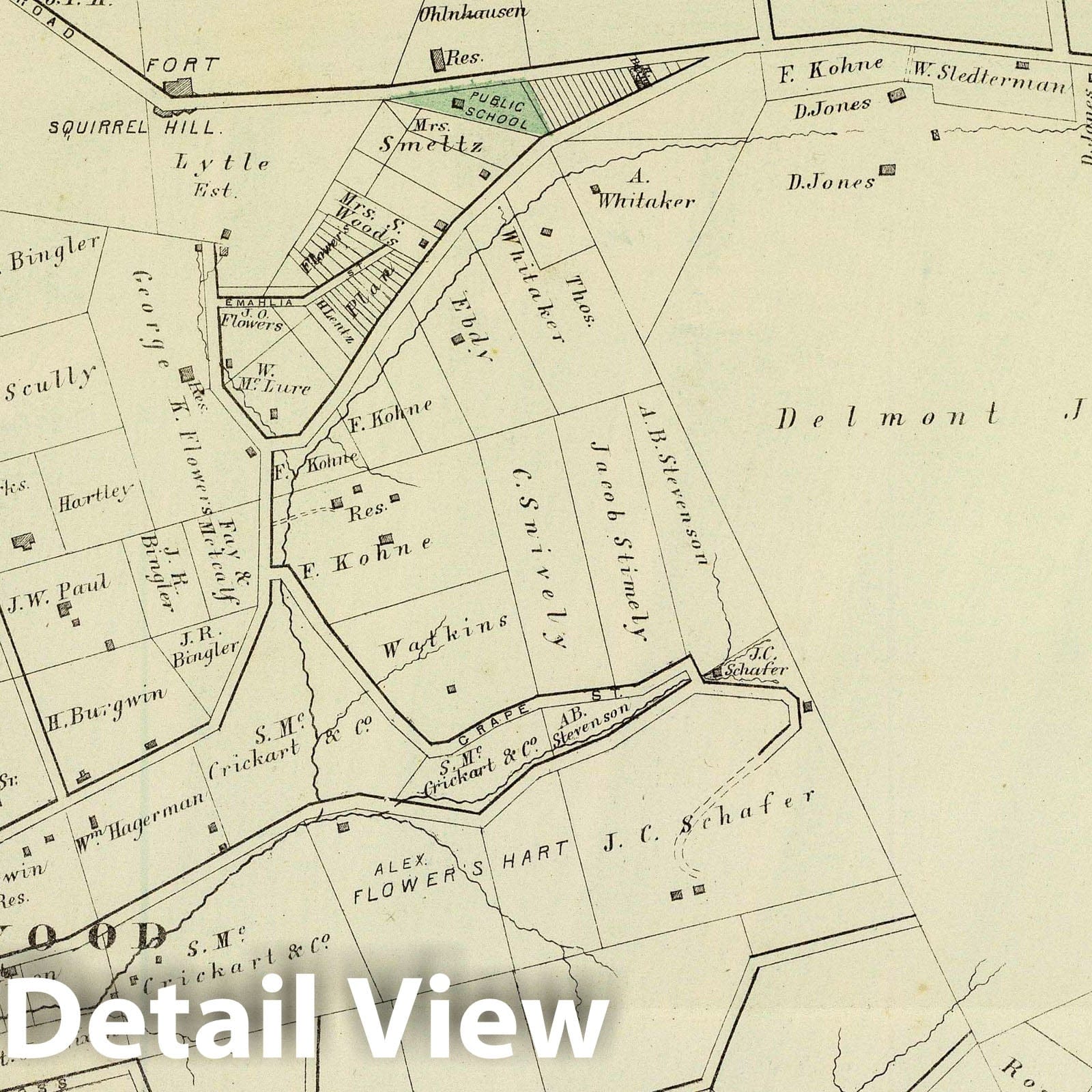 Historic Map : Twenty-Third Ward, Pittsburgh. (1872), 1872 City Atlas - Vintage Wall Art