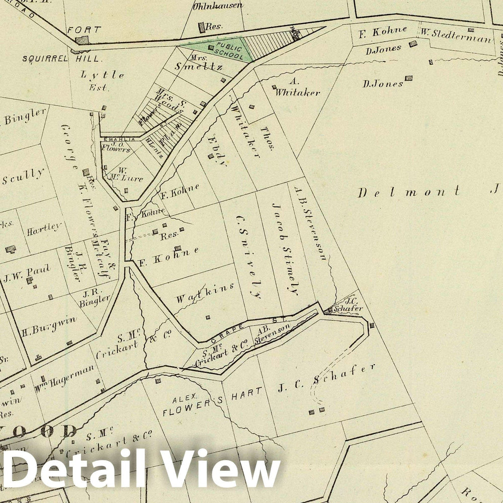 Historic Map : Twenty-Third Ward, Pittsburgh. (1872), 1872 City Atlas - Vintage Wall Art